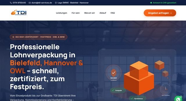 Referenz: tdi-lohnverpacker.de — Lohnverpackung B2B